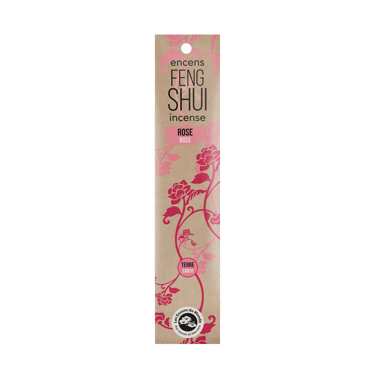 Encens Feng Shui élément terre - Rose - Les Encens du Monde - Aromandise - packaging av