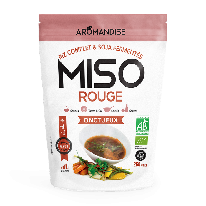 Miso Rouge Onctueux - épicerie japonaise - Aromandise - face