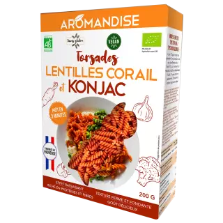 Torsades de Konjac et lentilles corail - avant