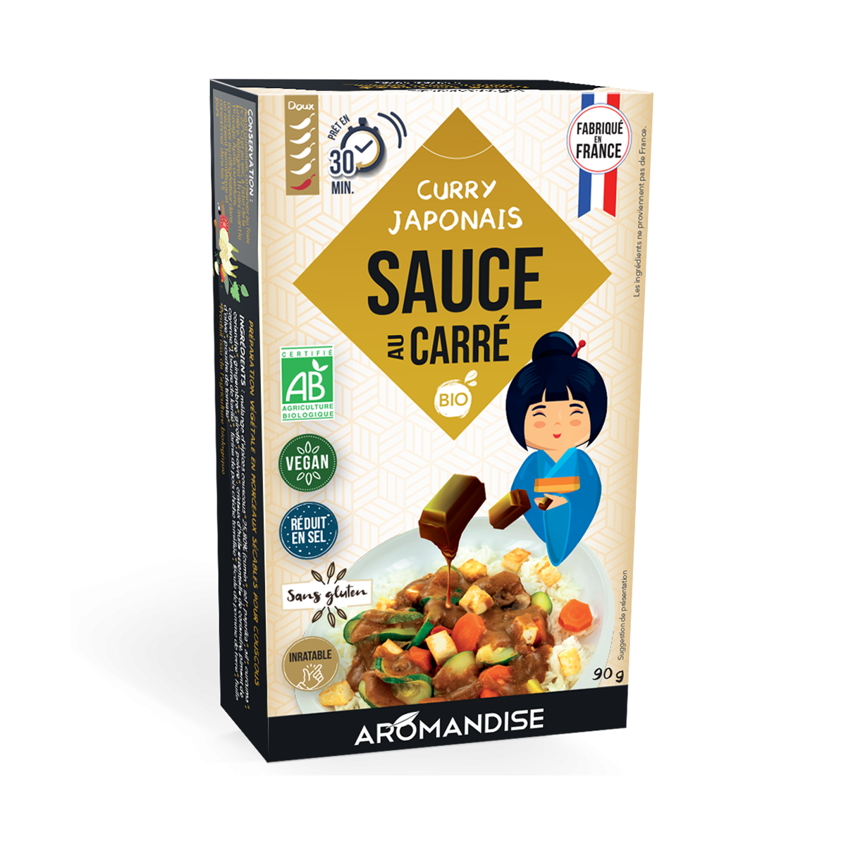 Sauce au Carré Curry Japonais - face - Aromandise