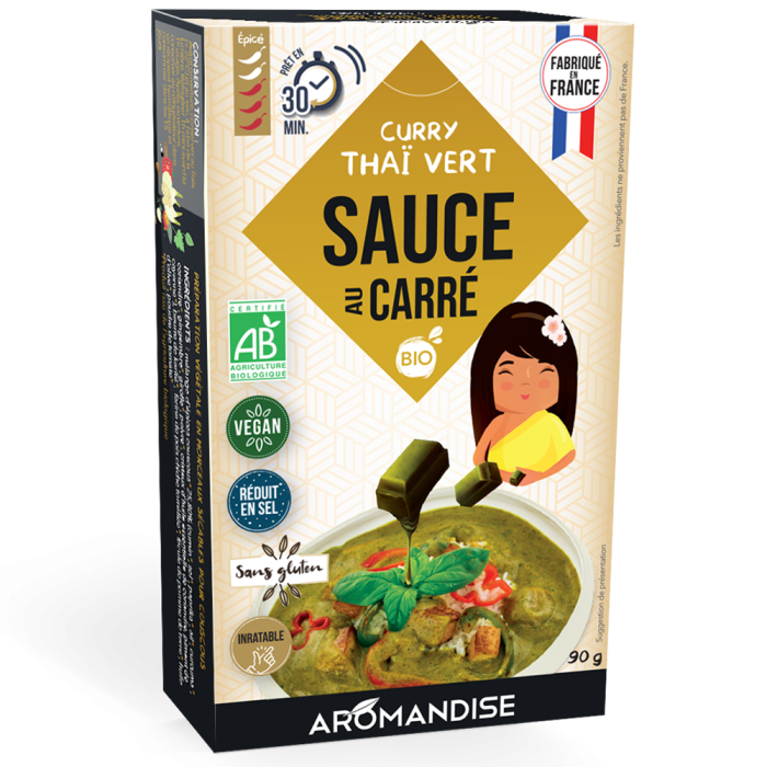 Sauce au Carré Curry Thaï - face - aromandise