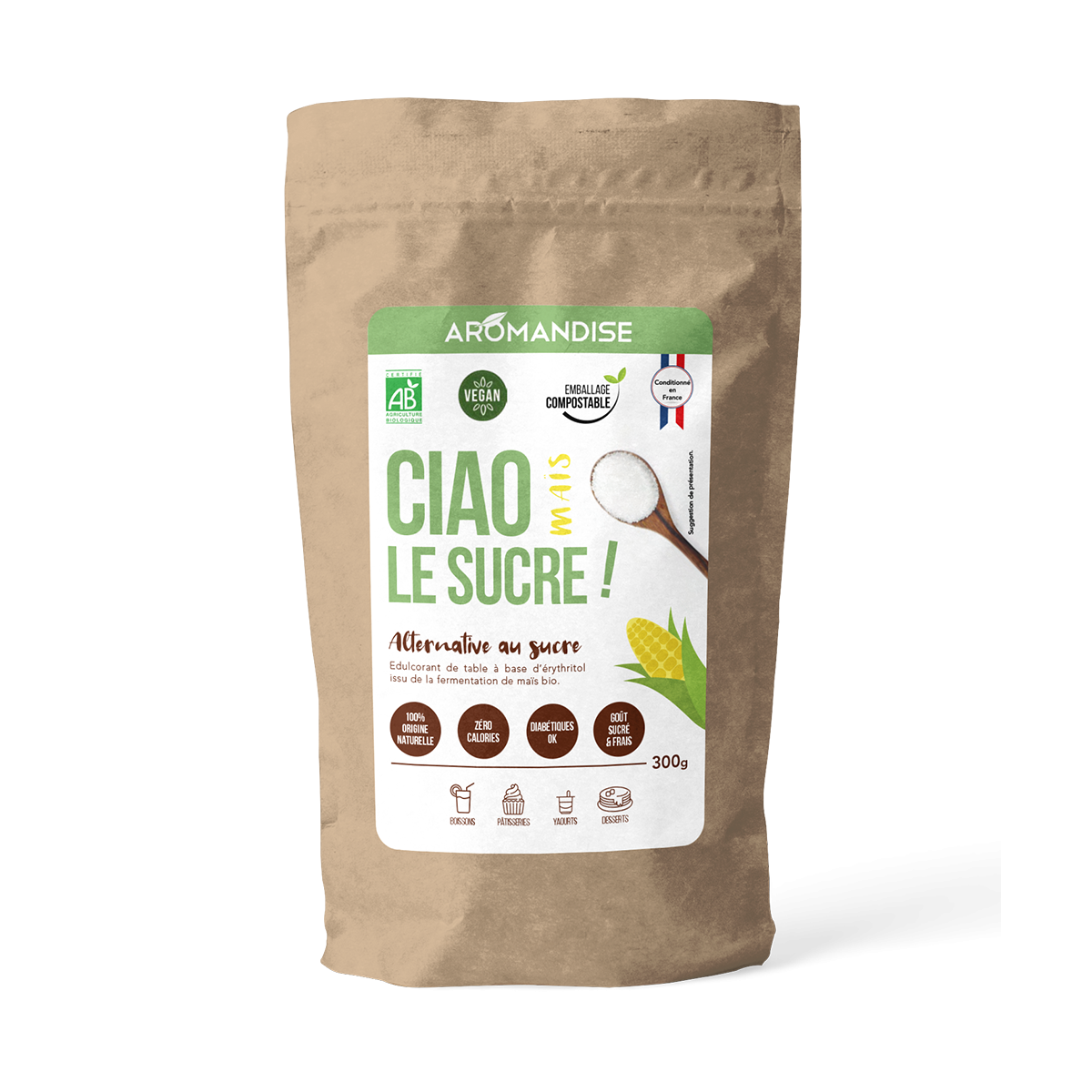 Ciao le sucre Maïs - face - aromandise