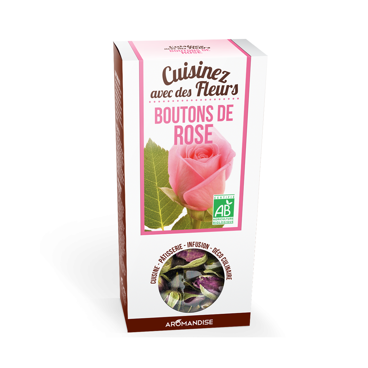 Boutons de rose - Fleurs à croquer - Aromandise - Packaging
