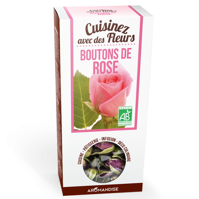 Boutons de rose - Fleurs à croquer - Aromandise - Packaging
