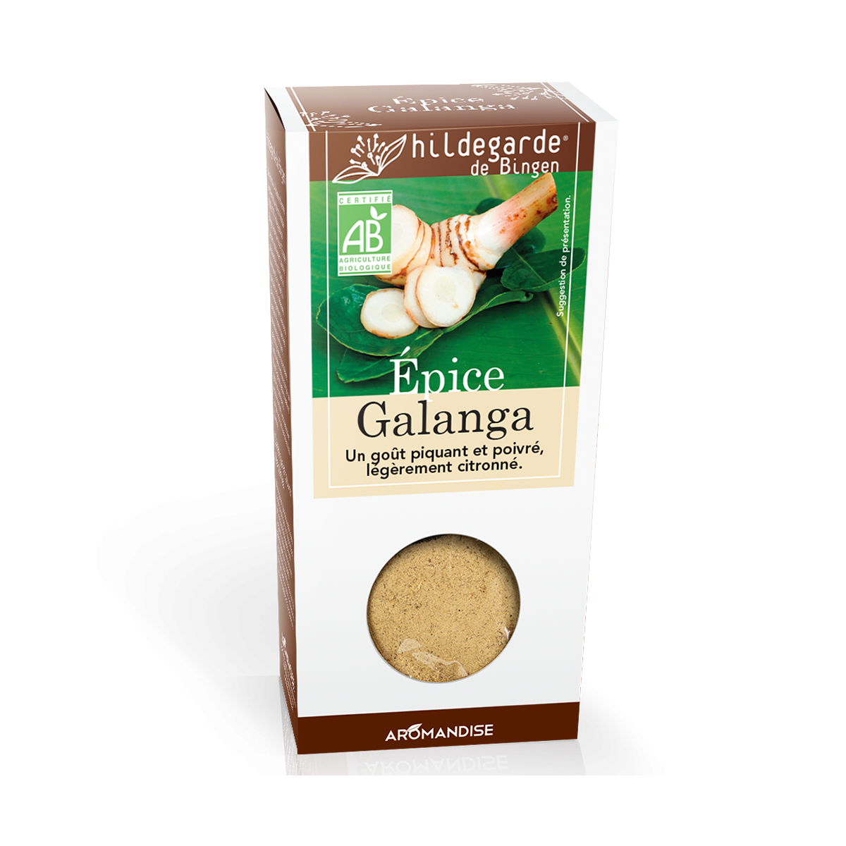 Epice galanga - Hildegarde - Aromandise - Packaging et produit