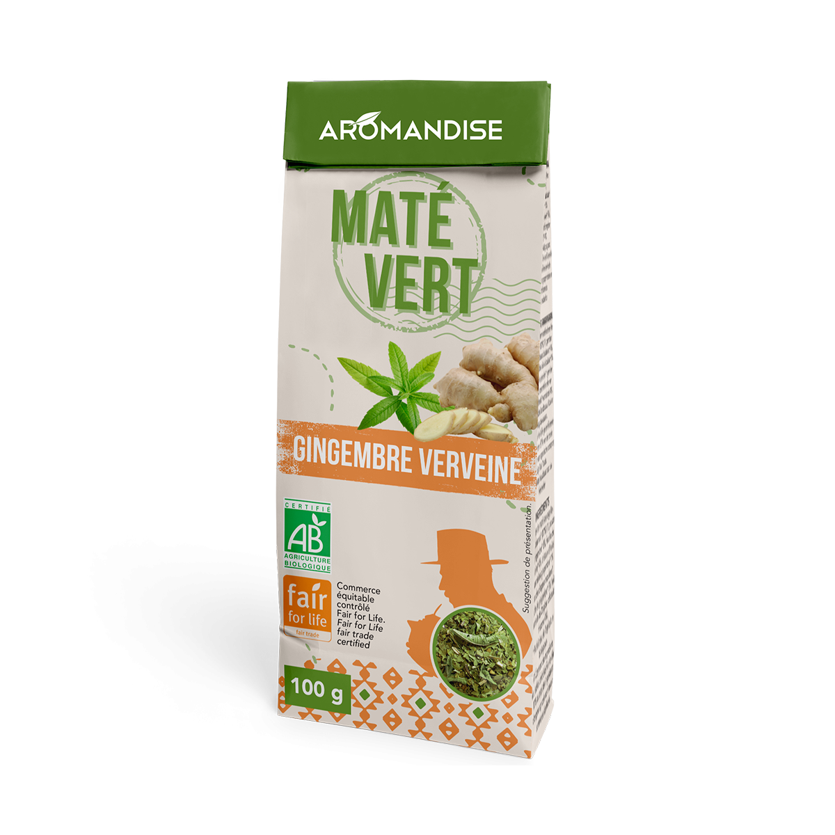 Maté gourmand gingembre verveine - face