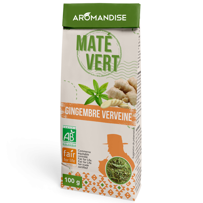 Maté gourmand gingembre verveine - face