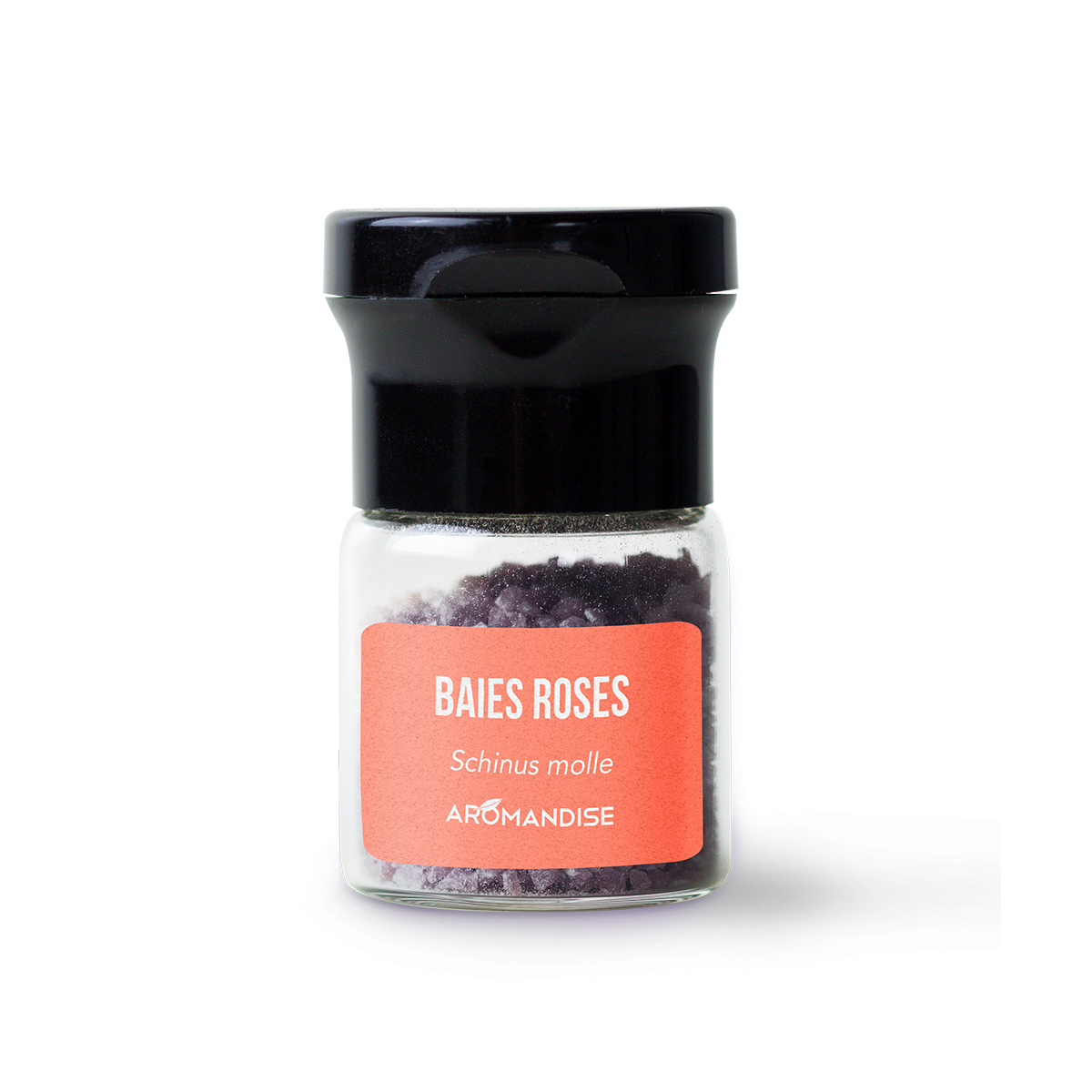 baies roses - cristaux d'huiles essentielles - Aromandise - tube