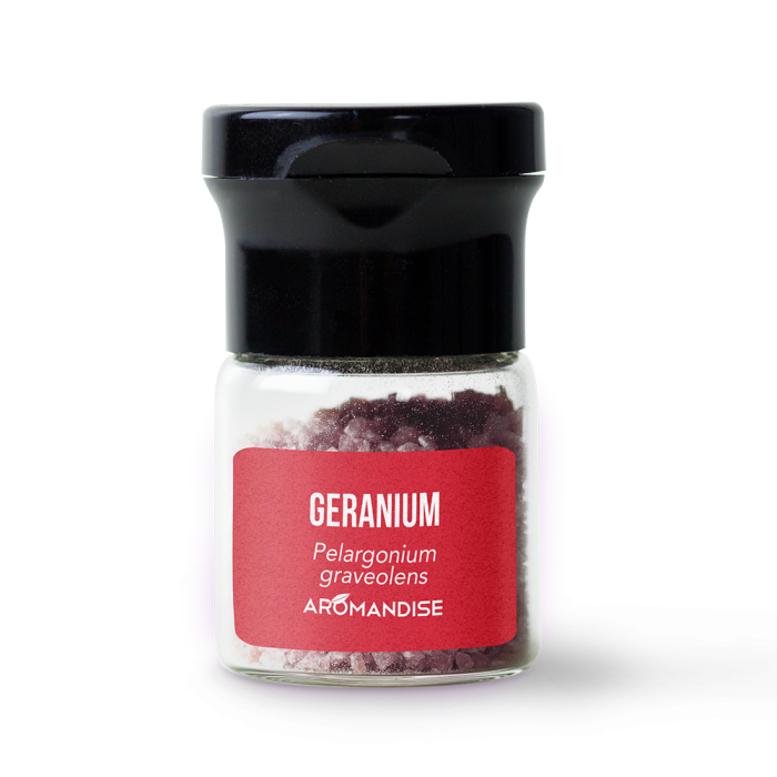 géranium - cristaux d'huiles essentielles - Aromandise - geranium 10g