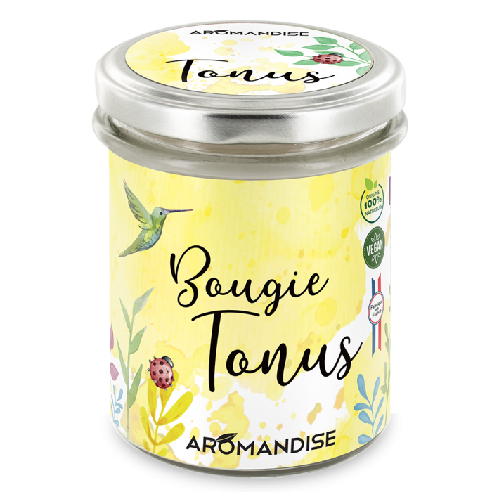 Bougie Tonus - bougie d'ambiance - face - Aromandise