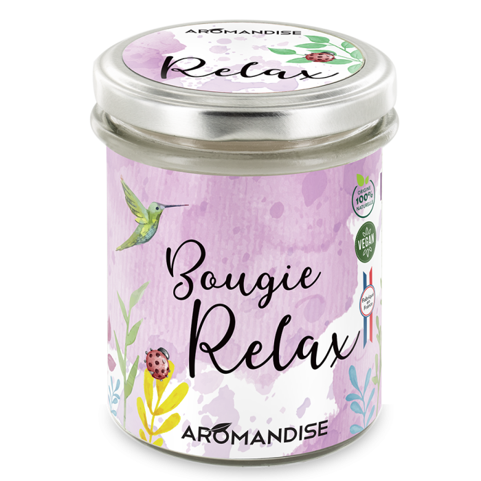 Bougie Relax - bougie d'ambiance - face - Aromandise