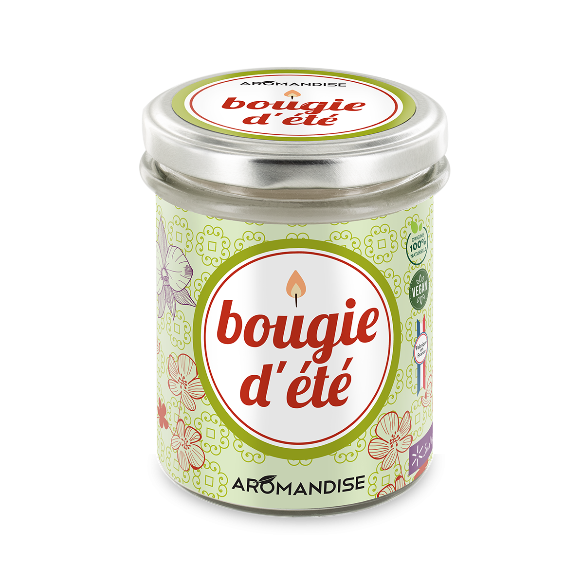Bougie d'été Citronnelle Géranium - Aromandise - face
