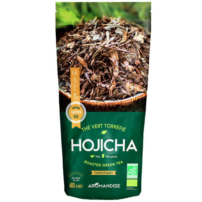 Thé Bancha grillé Hojicha - thé bio japonais - Aromandise - packaging av