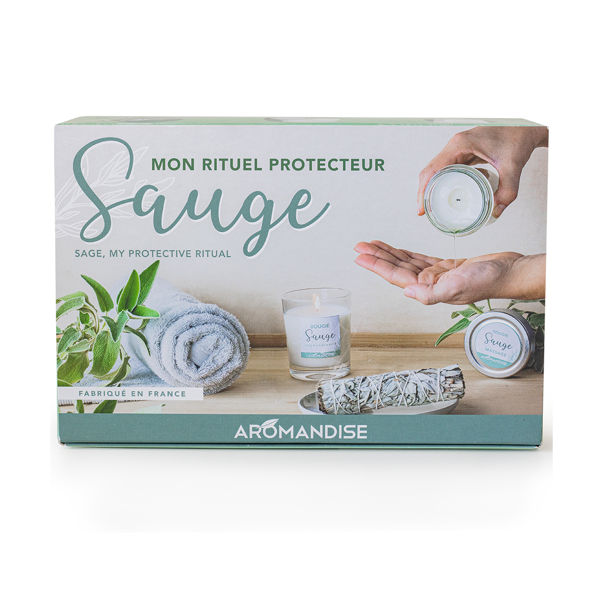 Coffret mon rituel Sauge - face  - AROMANDISE