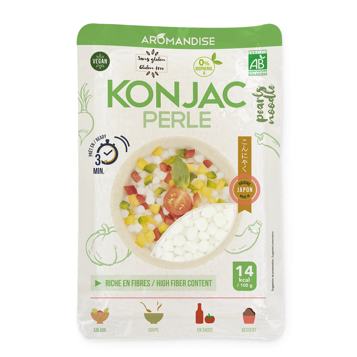 Perles de Konjac - Alternative peu calorique au riz classique