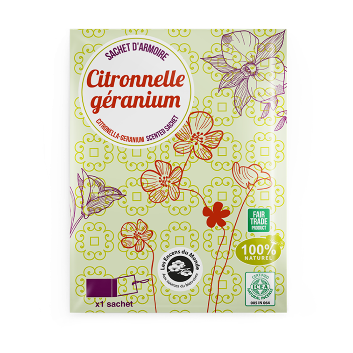 Sachet parfumé Citronnelle Géranium - Senteurs à vivre