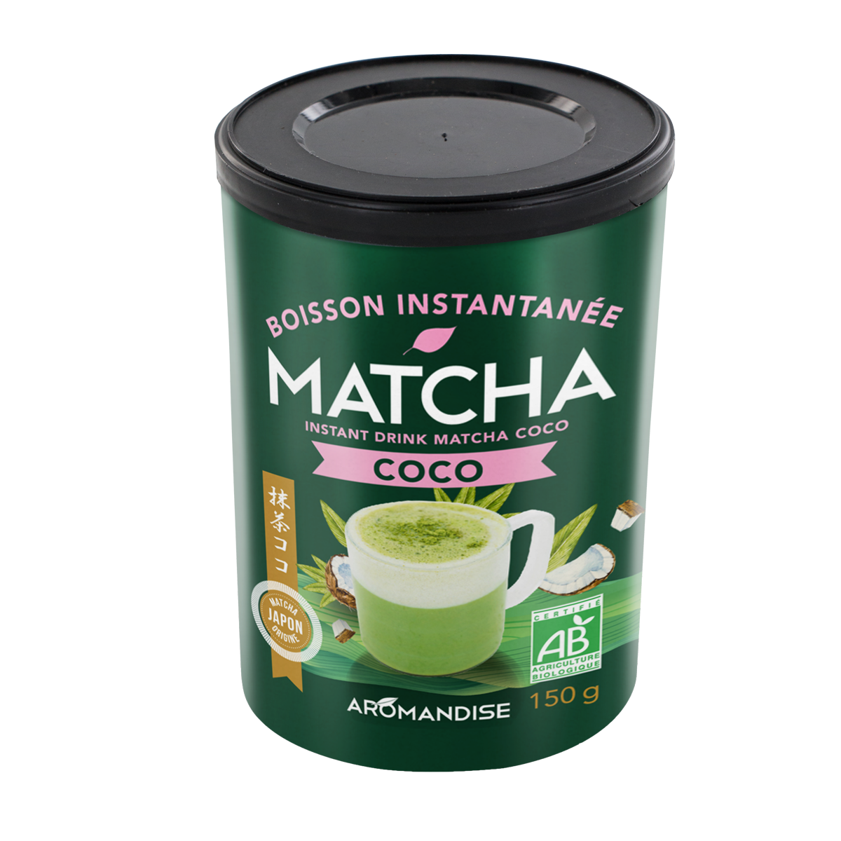 Matcha Coco - thés bio japonais - Aromandise - face