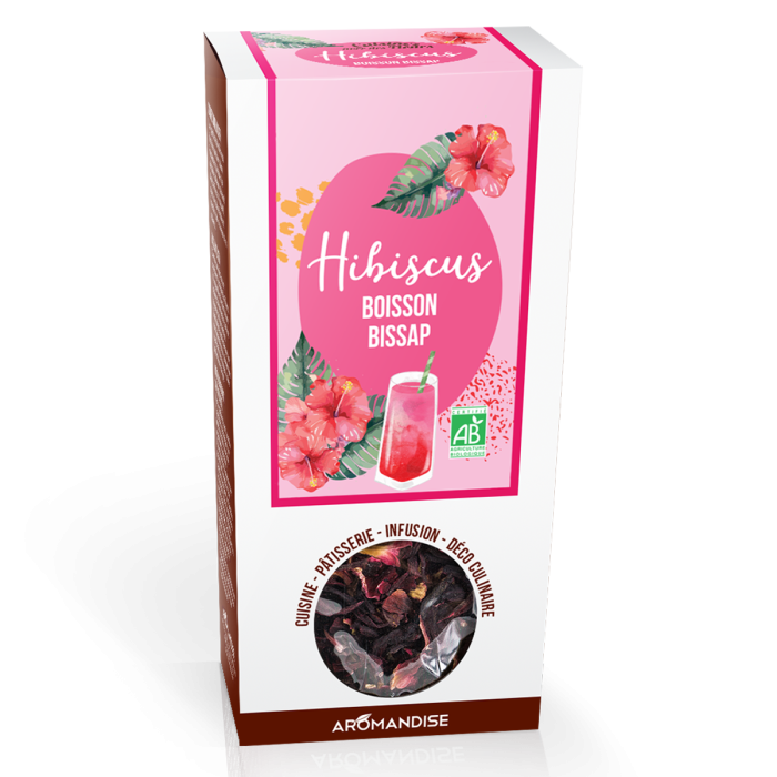 Pétales d'hibiscus - Fleurs à croquer - Aromandise - Packaging