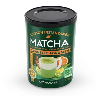 Matcha cannelle agrumes - thés bio japonais - Aromandise - face