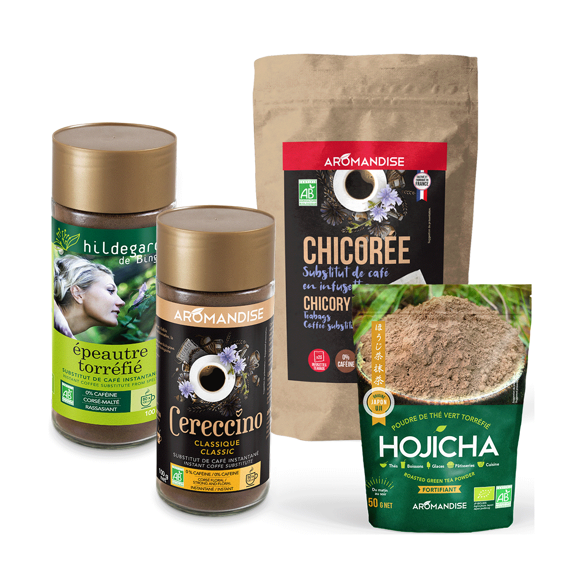 Pack réduire la caféine - face - aromandise