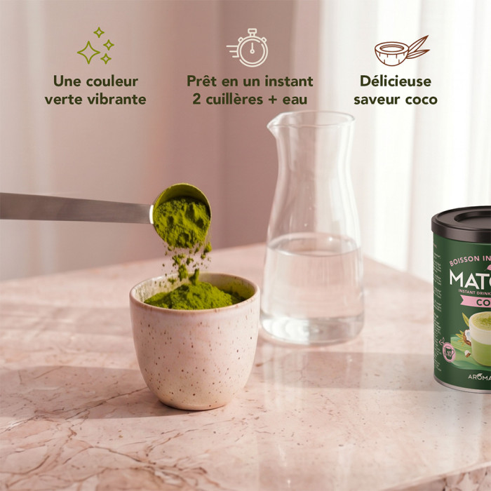 Matcha Coco - thés bio japonais - Aromandise - utilisation