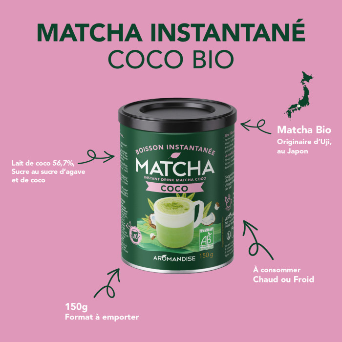 Matcha Coco - thés bio japonais - Aromandise - utilisation