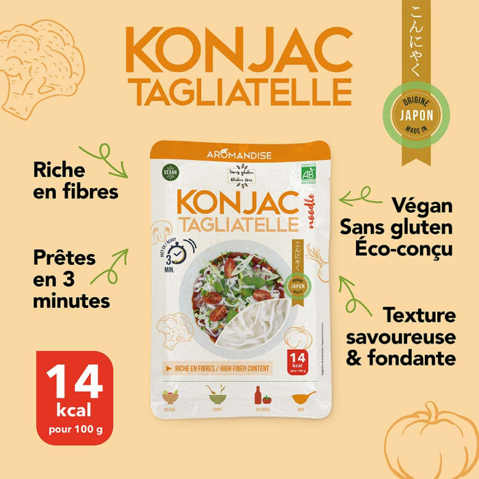 Tagliatelles de Konjac - Description - Aromandise