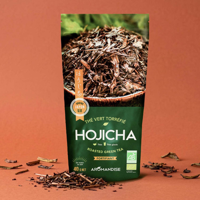 Thé Bancha grillé Hojicha - thé bio japonais - Aromandise - packaging av
