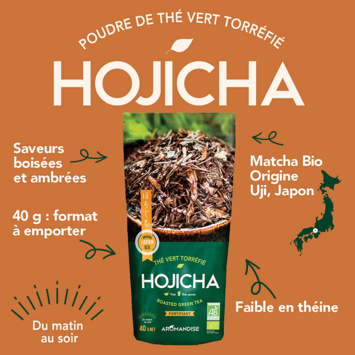 Thé Bancha grillé Hojicha - thé bio japonais - Aromandise - informations