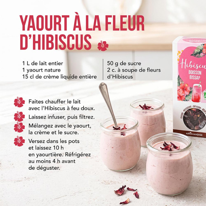 Pétales d'hibiscus - Fleurs à croquer - Aromandise - Recette