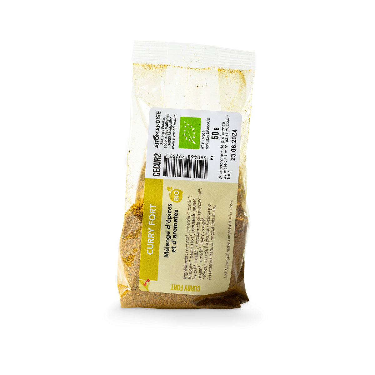 CURRY FORT sachet zéro plastique - face