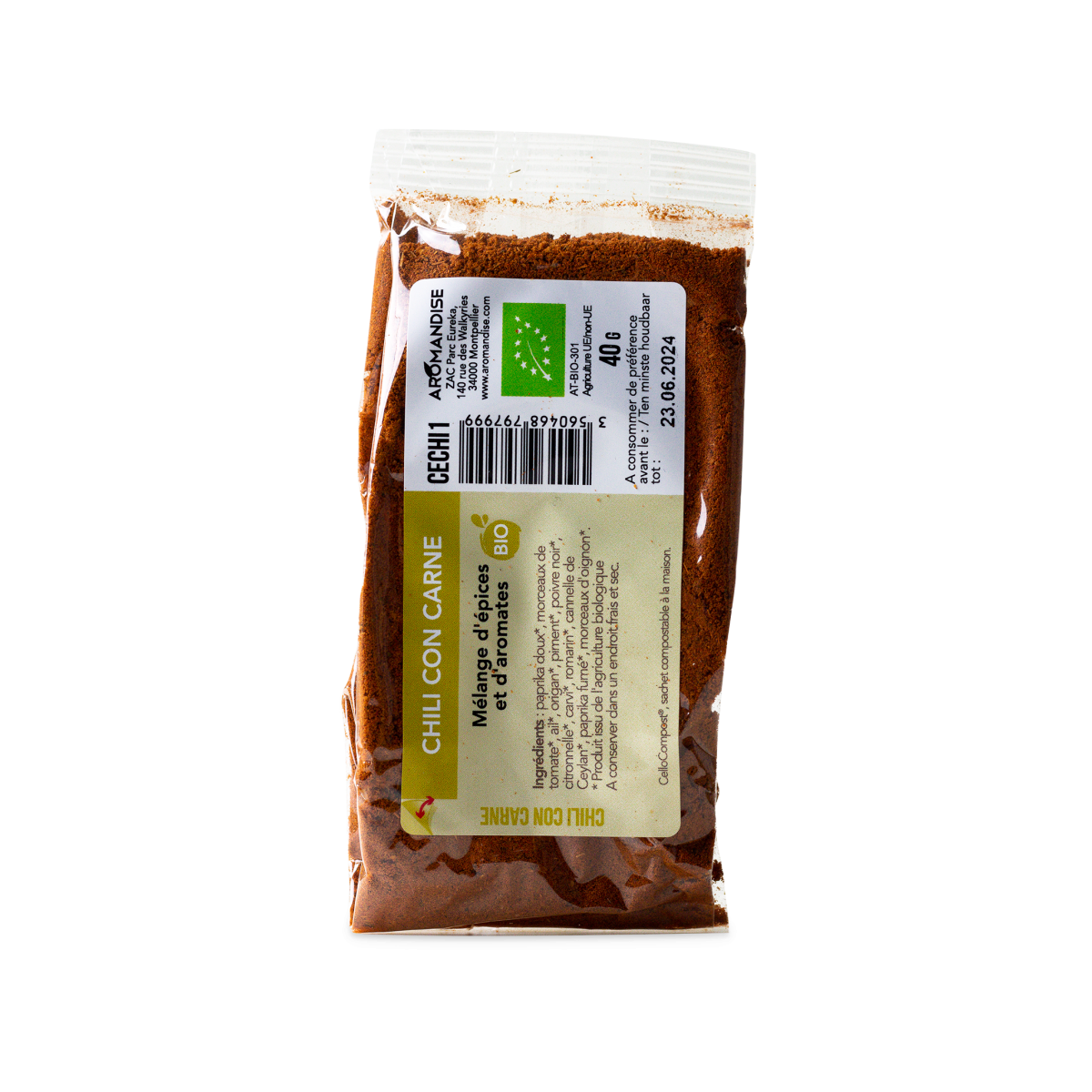 CHILI CON CARNE sachet zéro plastique - face