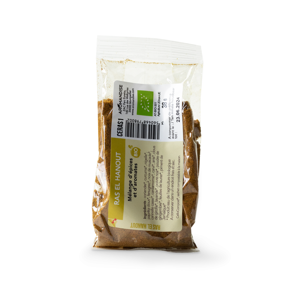 RAS EL HANOUT sachet zéro plastique - face