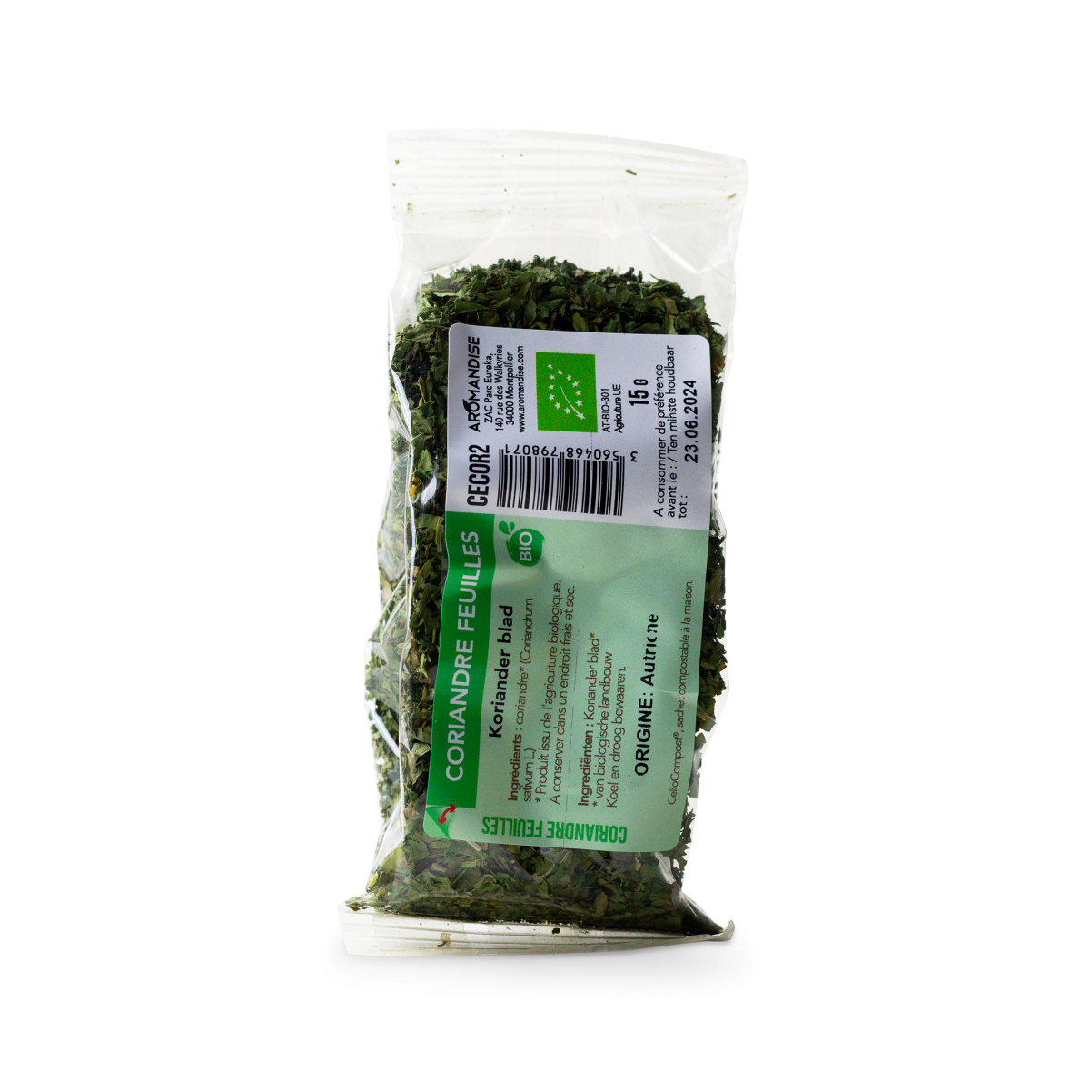 CORIANDRE FEUILLE sachet zéro plastique - face