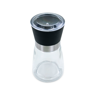 Moulin à épices en verre et céramique 140ml - face - Aromandise