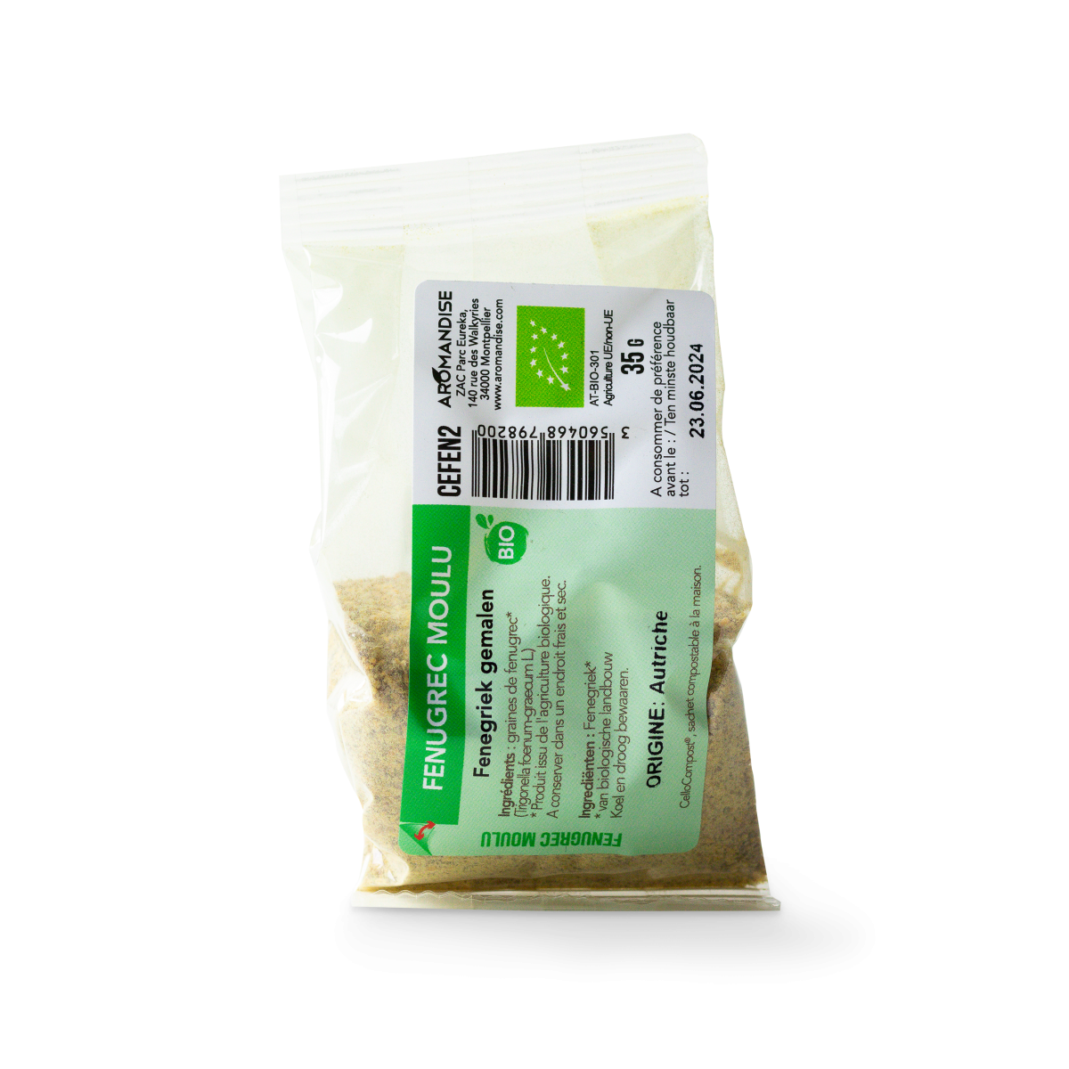 FENUGREC MOULU sachet zéro plastique - face