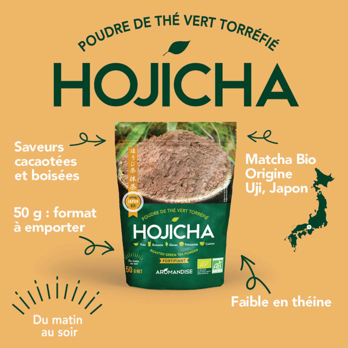 Poudre de thé vert Hojicha - Informations - Aromandise
