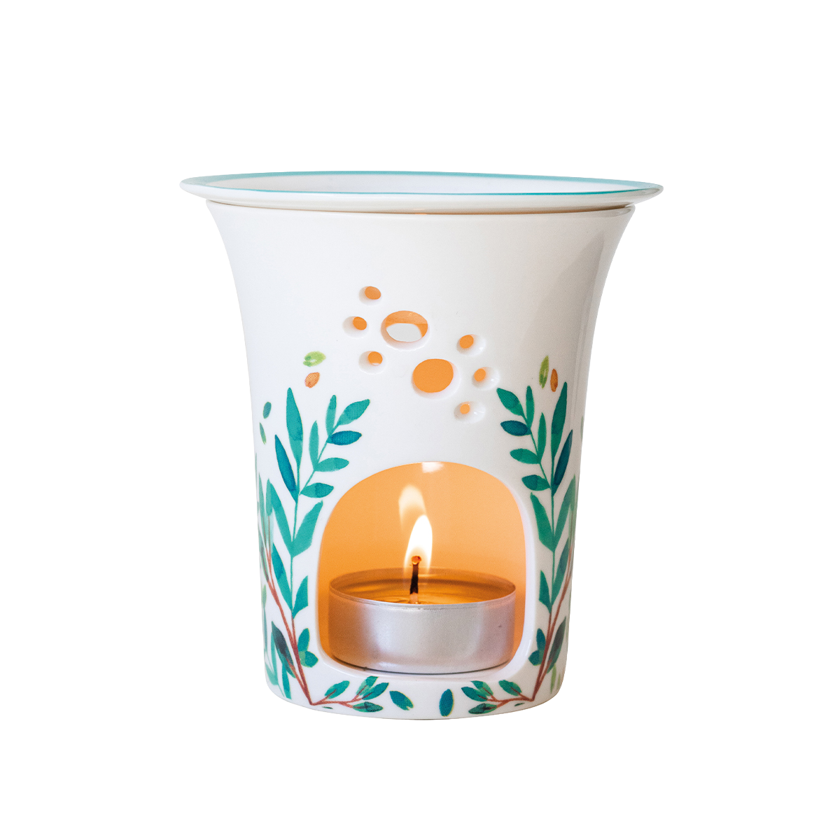 Diffuseur Jasmin en porcelaine pour résines - Les Encens du Monde - face