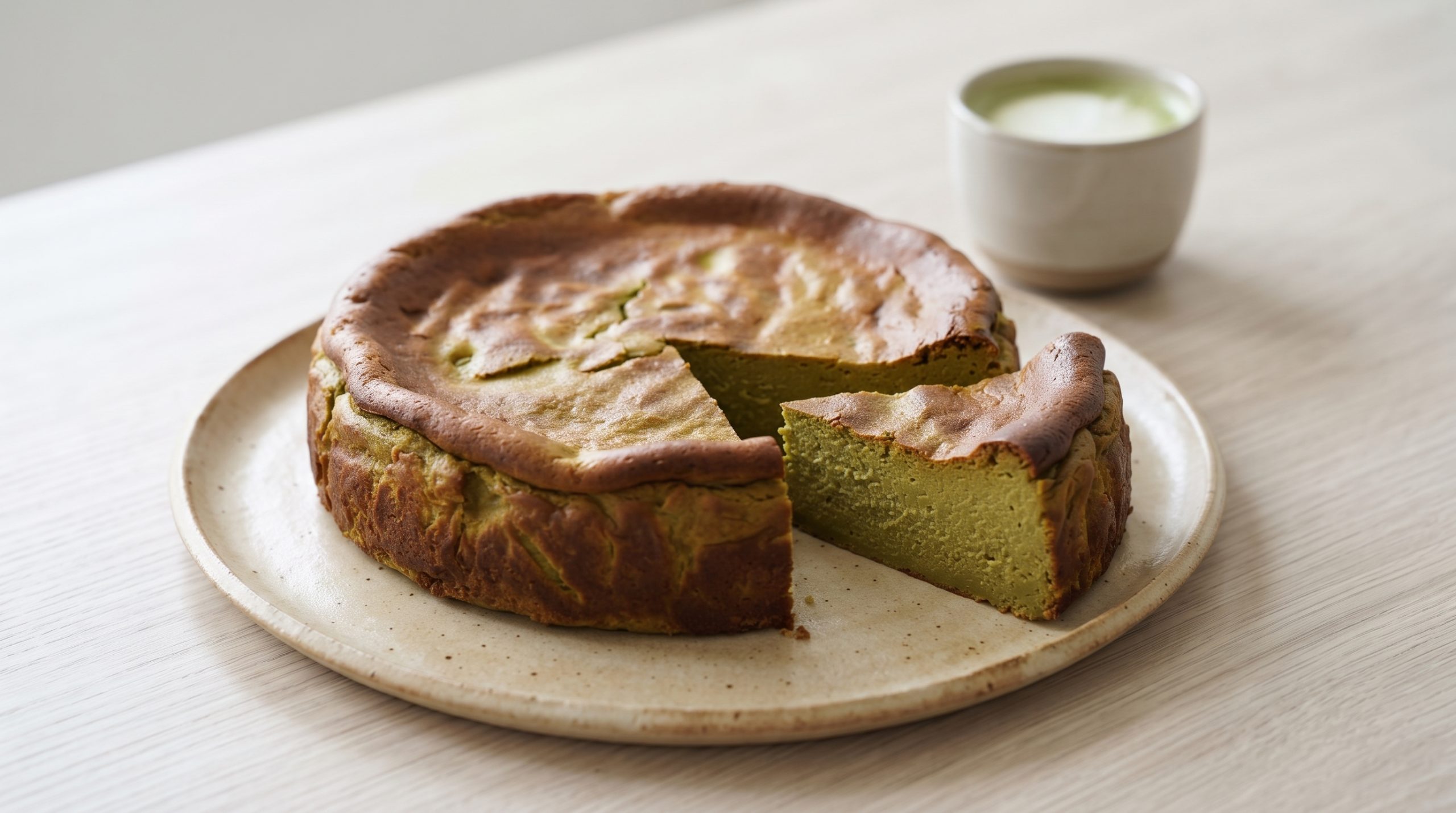 Gâteau au matcha Jade, au fromage blanc et au kinako : une recette originale