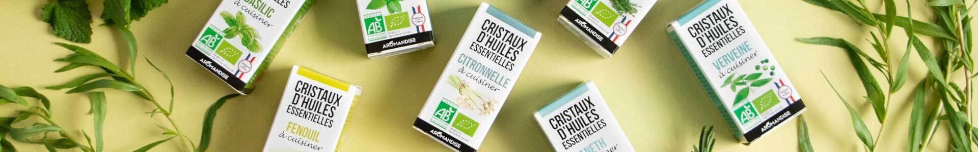 Cristaux d'Huiles Essentielles à cuisiner - aromates - Aromandise